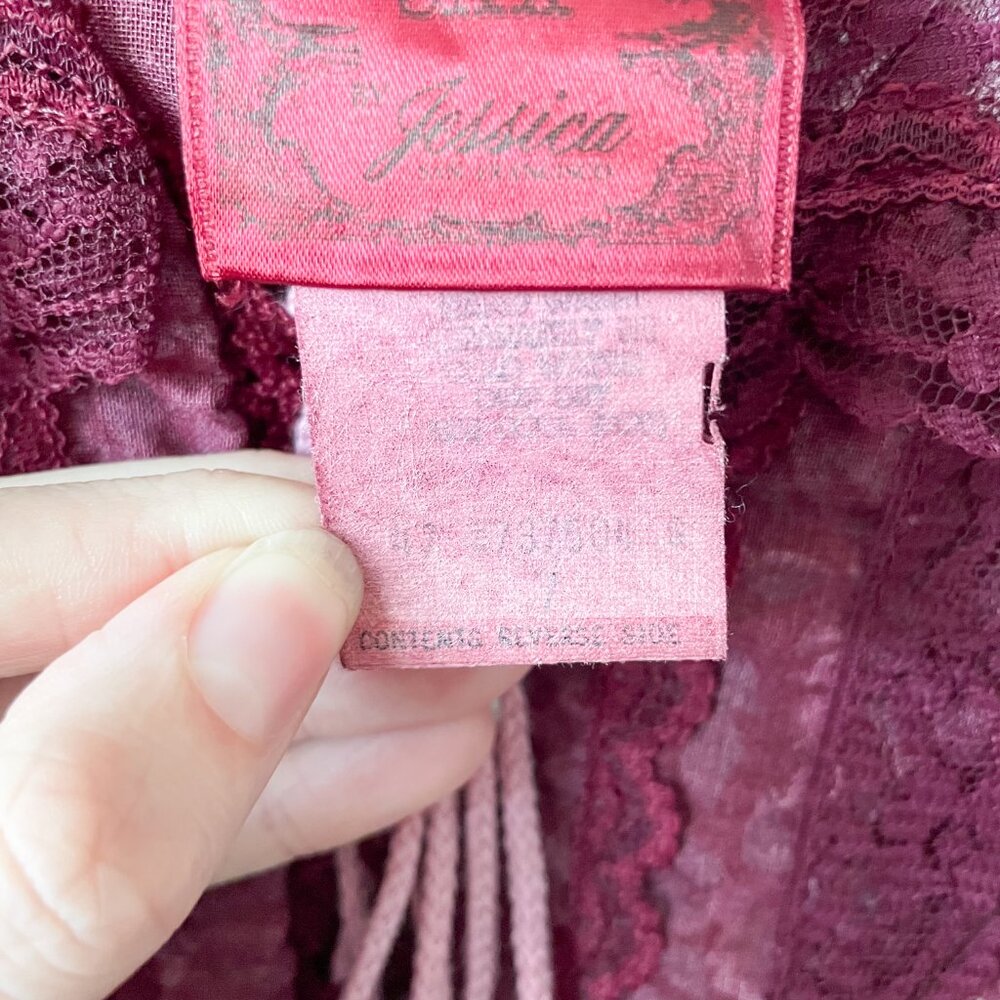 Vintage Gunne Sax by Jessica McClintock Maroon/Purple Dress - Picture 5 of 14